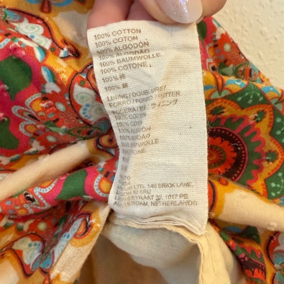 Anthropologie Let Me Be pink and orange mandala print boho tank sz 14 - Picture 4 of 5